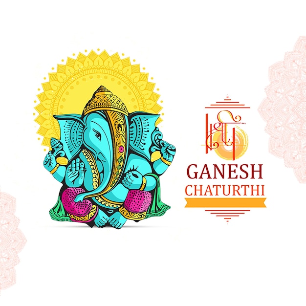 PSD happy ganesh chaturthi hindu festival artistic background