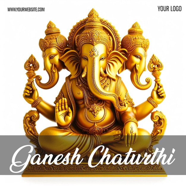 Happy Ganesh Chaturthi Indian hindu festival of God Ganesha worship Social media post design