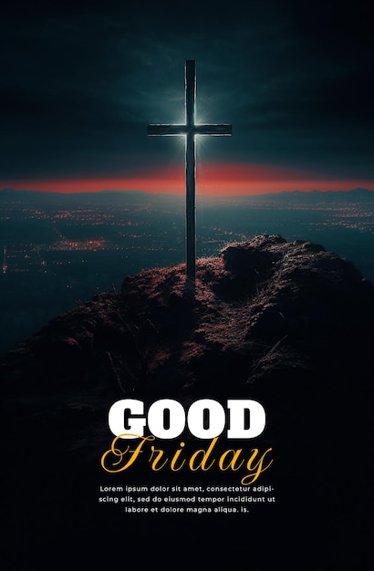 Happy Good Friday poster Template Design