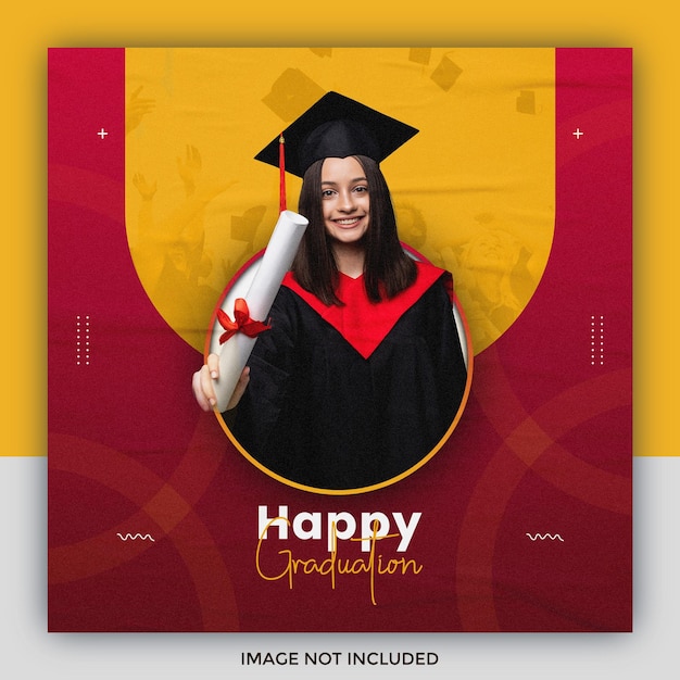 Happy graduation social media post template