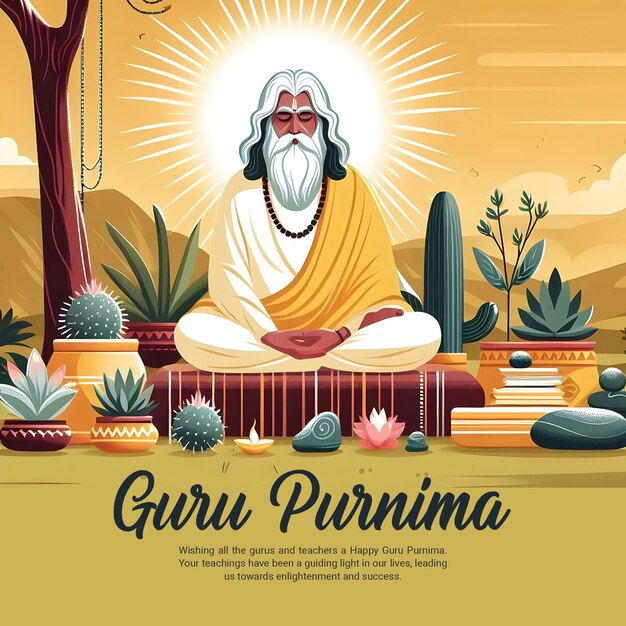 PSD happy guru purnima teachers day social media post banner template