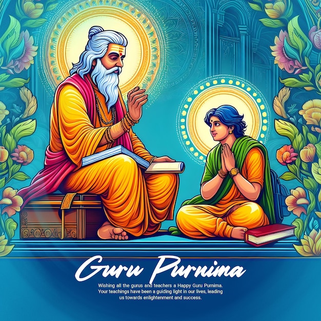 Happy Guru Purnima Teachers Day social media post banner template