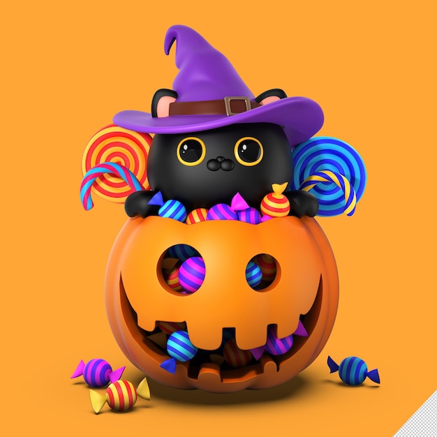 Happy halloween 3d render illustration