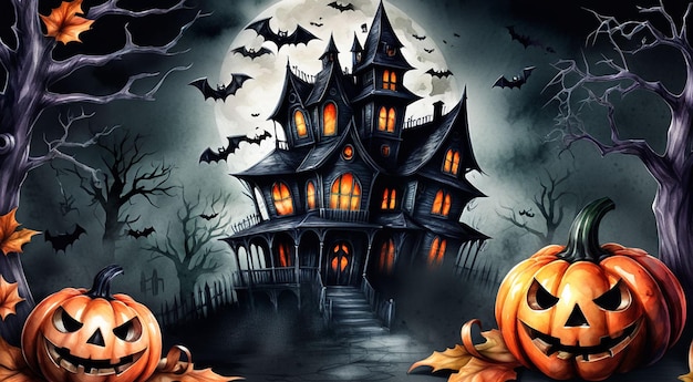 PSD happy halloween background with copyspace area