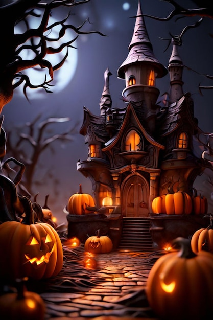 PSD happy halloween background with copyspace area