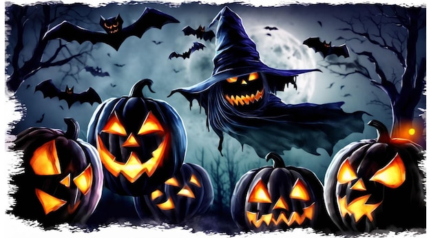 PSD happy halloween background with copyspace area