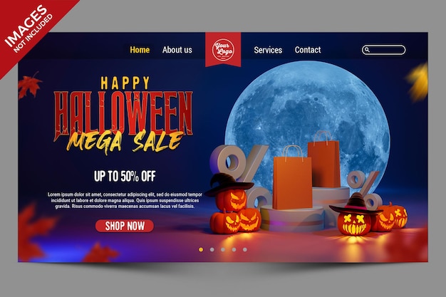 PSD happy halloween mega sale  discount