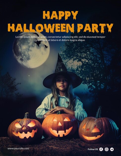 Happy Halloween Party Social Media Poster