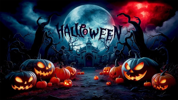 Happy Halloween poster celebration design Template