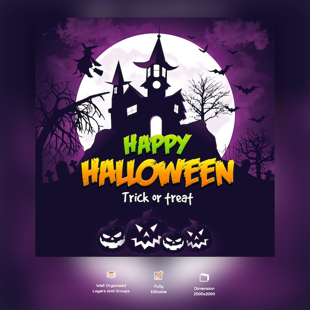 Happy Halloween psd background template