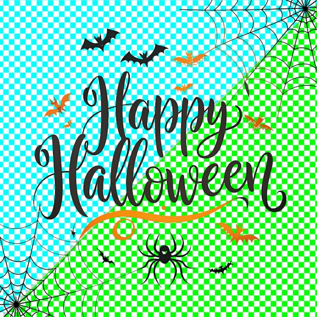 PSD happy halloween on white background