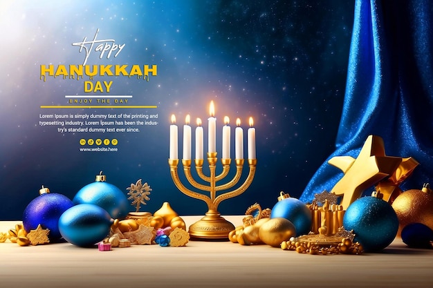 PSD happy hanukkah background