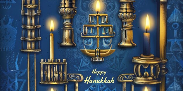 happy hanukkah banner design