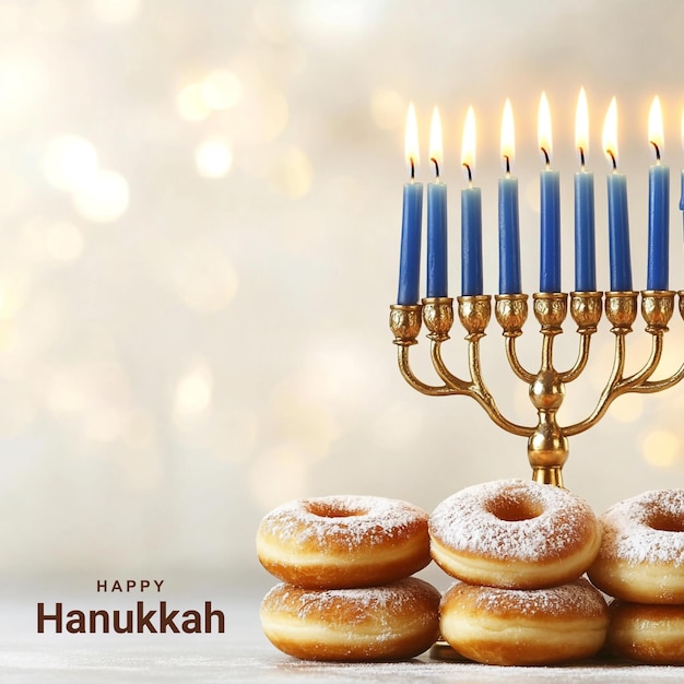 PSD happy hanukkah creative post design template