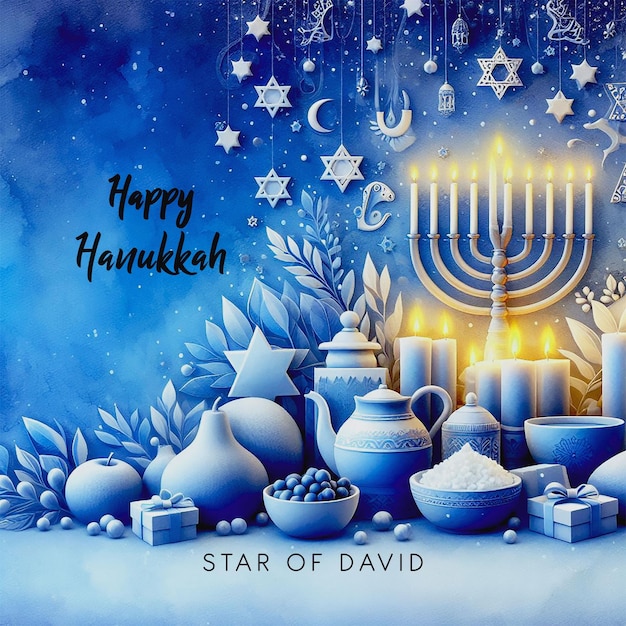 Happy Hanukkah greeting and wishes image background