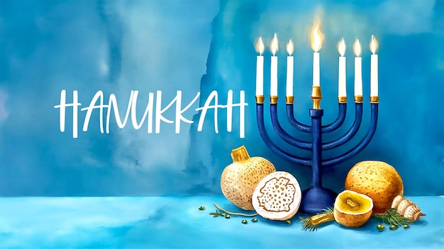 Happy Hanukkah greeting and wishes image background