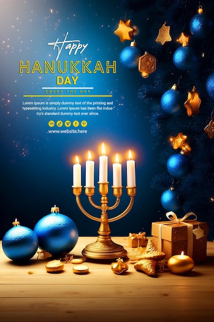 PSD happy hanukkah star david backgrounds