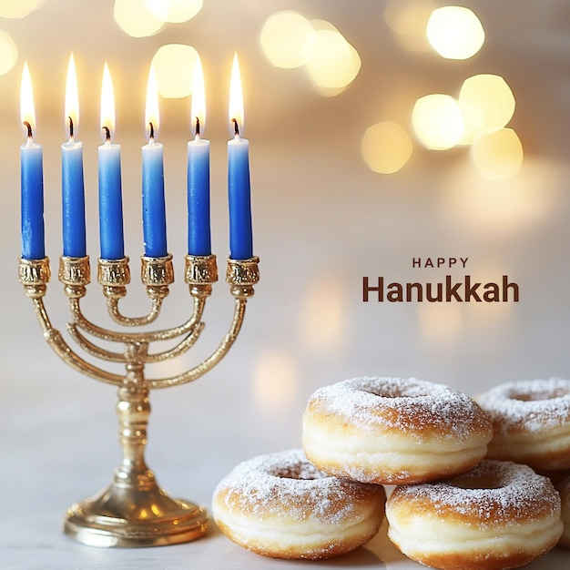 PSD happy hanukkah wishes banner for social media