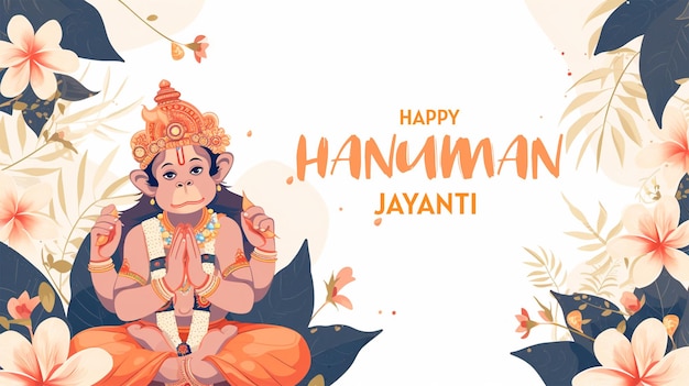 PSD happy hanuman jayanti traditional indian festival banner or poster