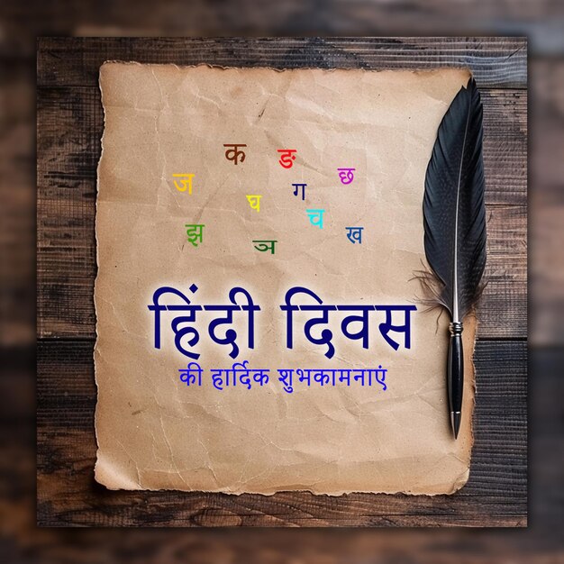 Happy Hindi Divas Indian mother language celebration background