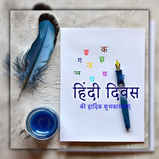 Happy Hindi Divas Indian mother language celebration background