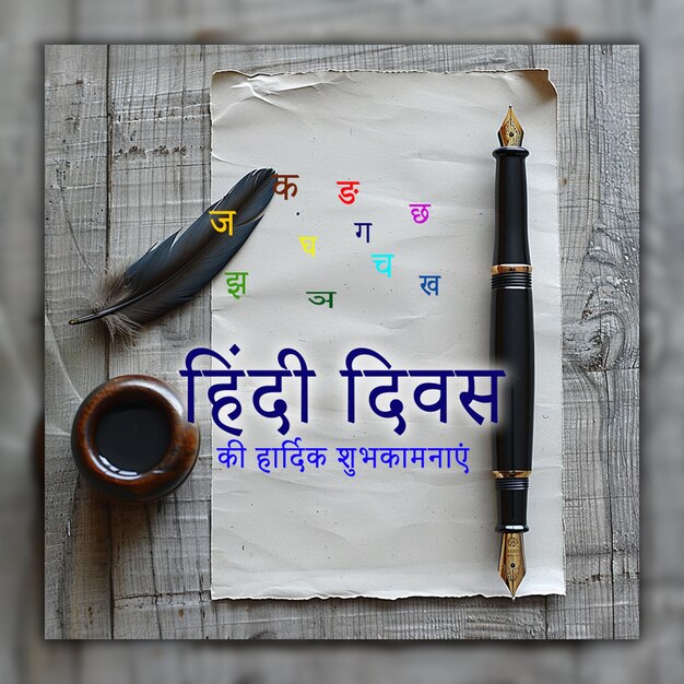 Happy Hindi Divas Indian mother language celebration background