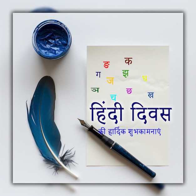 Happy Hindi Divas Indian mother language celebration background