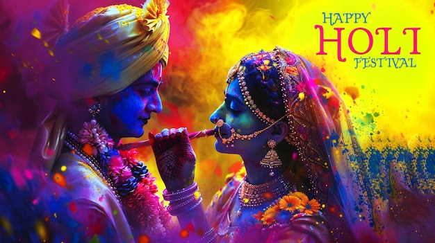 Happy Holi background design for color festival of India celebration greeting card