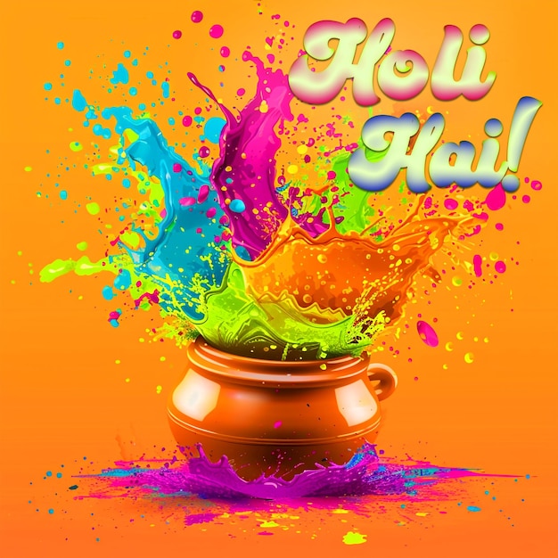 PSD happy holi festive background poster design