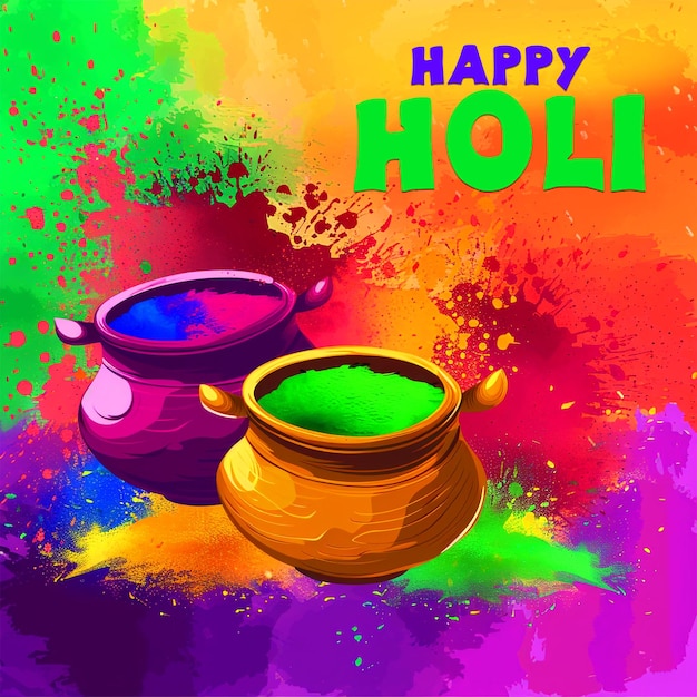 Happy holi festive background poster design