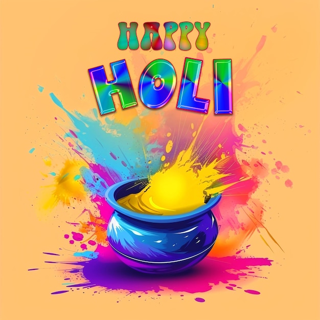 Happy holi festive background poster design