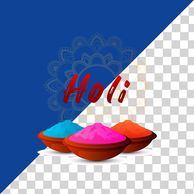 PSD happy holi indian festival illustration png