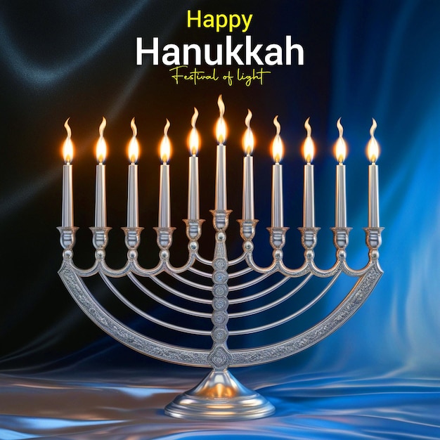 Happy hunukkah modern illustration menorah background