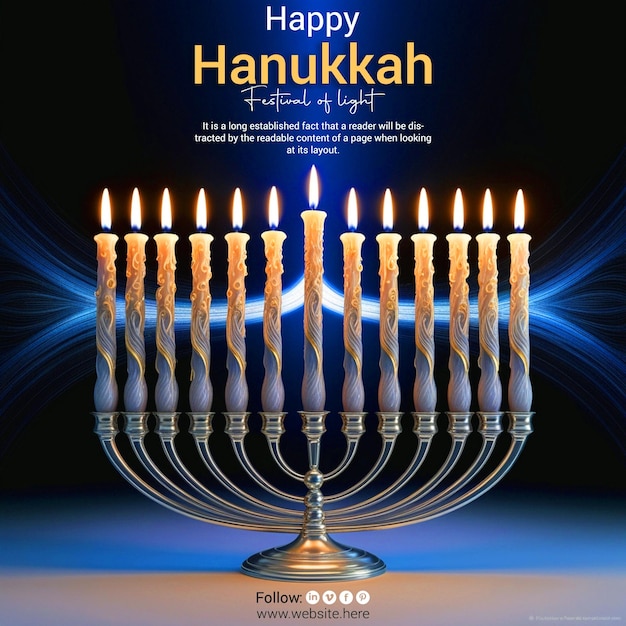 Happy hunukkah modern illustration menorah background