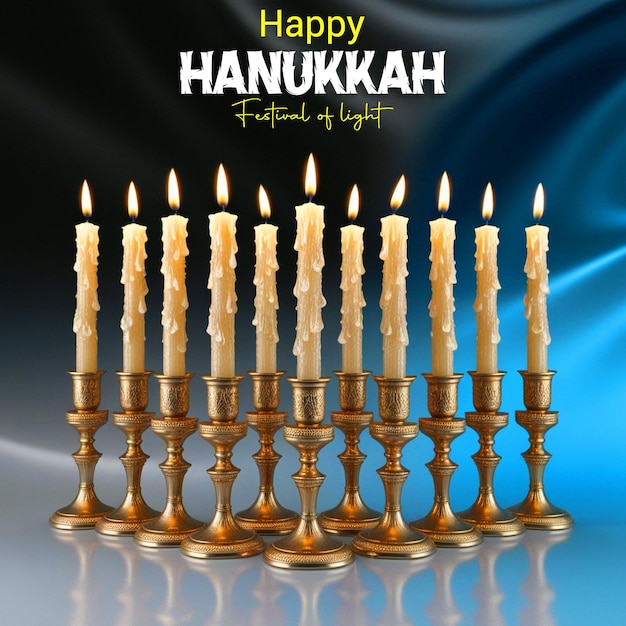 Happy hunukkah modern illustration menorah background