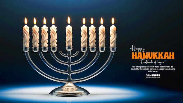 Happy hunukkah modern illustration menorah background