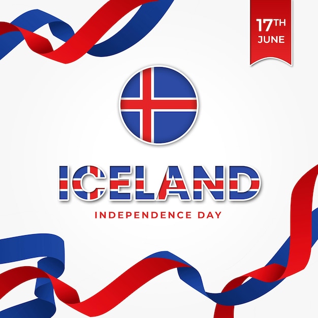 happy iceland independence day social media post banner template file format psd