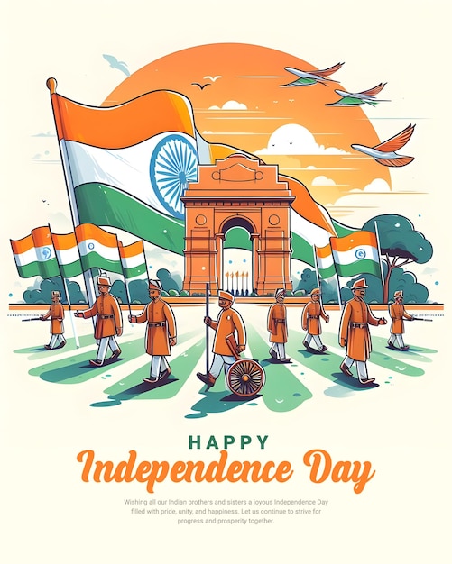 Happy Independence Day India Freedom Celebration Social Media Post Banner Template