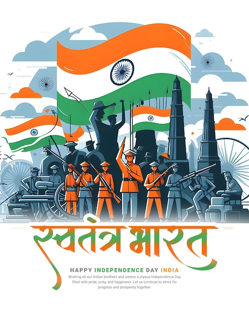 Happy Independence Day India Freedom Celebration Social Media Post Banner Template