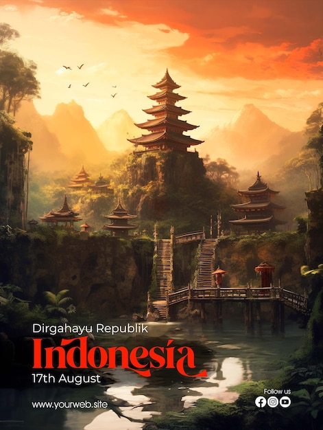 Happy Indonesian Independence Day Greeting Poster