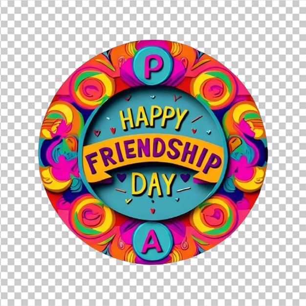 PSD happy international friendship day greeting card back view of friends group abstract vector illustration design