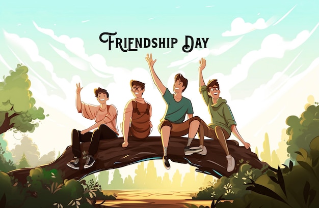 Happy international friendship day greeting card friends group