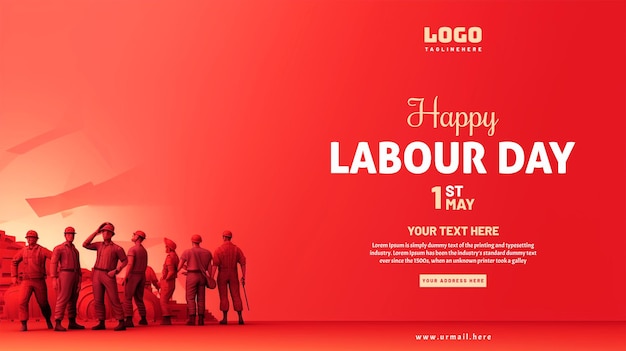 Happy international labor day poster design template