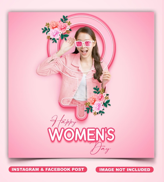 Happy international Women's day 8 march instagram and facebook post template