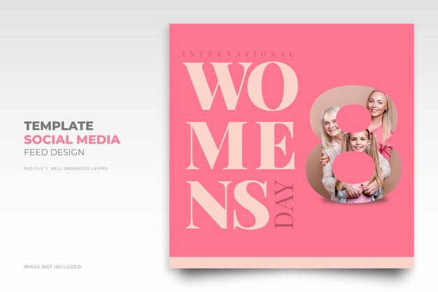 Happy international womens day march 8 Instagram social media post template