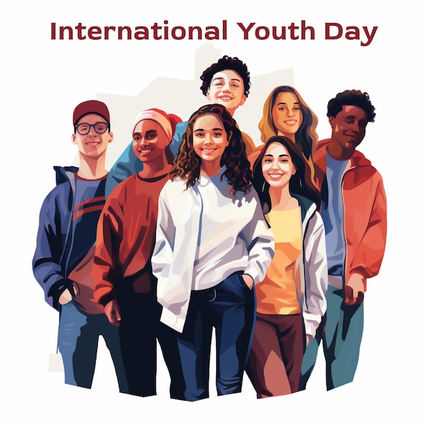 Happy international youth day background