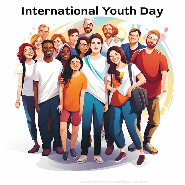 Happy international youth day background