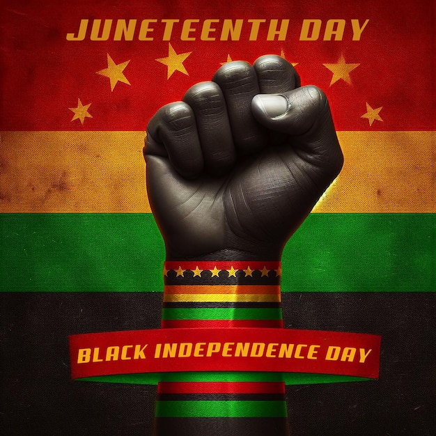 Happy Juneteenth Day Illustration Social Media Post Template Design