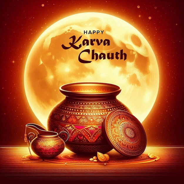 PSD happy karva chauth psd design for social media