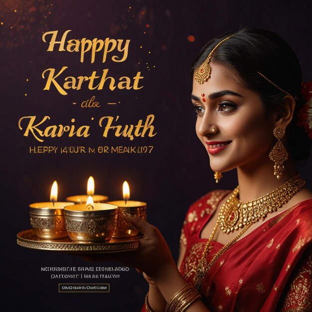 PSD happy karva chauth social media post template